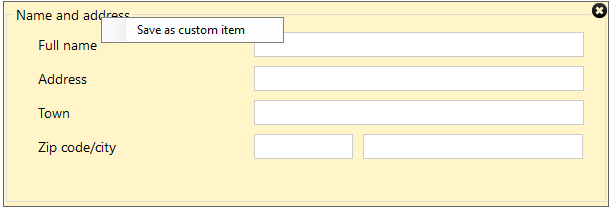 Screenshot of how to store custom elements