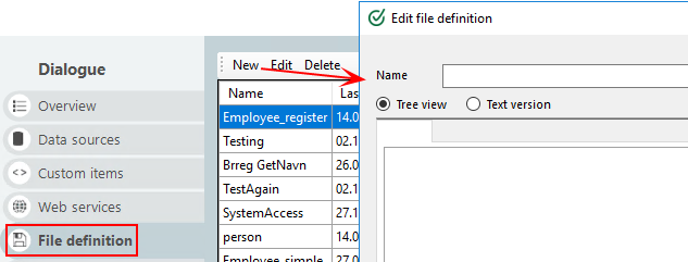 Name the file definition