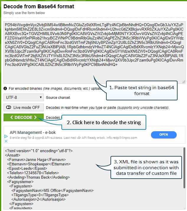 Use a tool to decode the base64 string