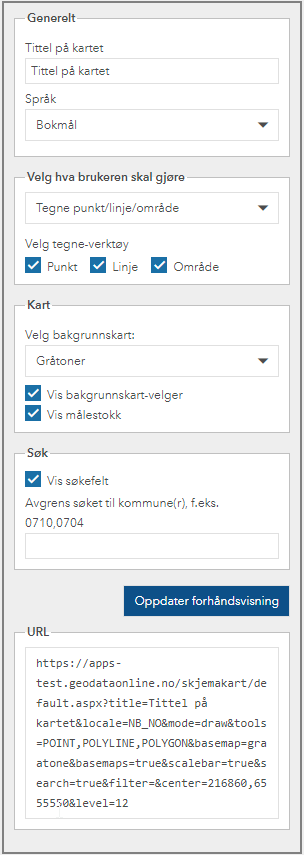 Settings on the GeoData website