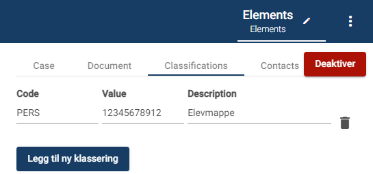 New field for Description under Classifications