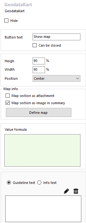 Map module settings Map module settings