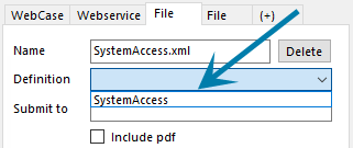 Give the dispatch a name and select file definition